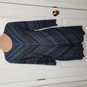 BCBG MaxAzria multi color striped longsleeve midi dress
